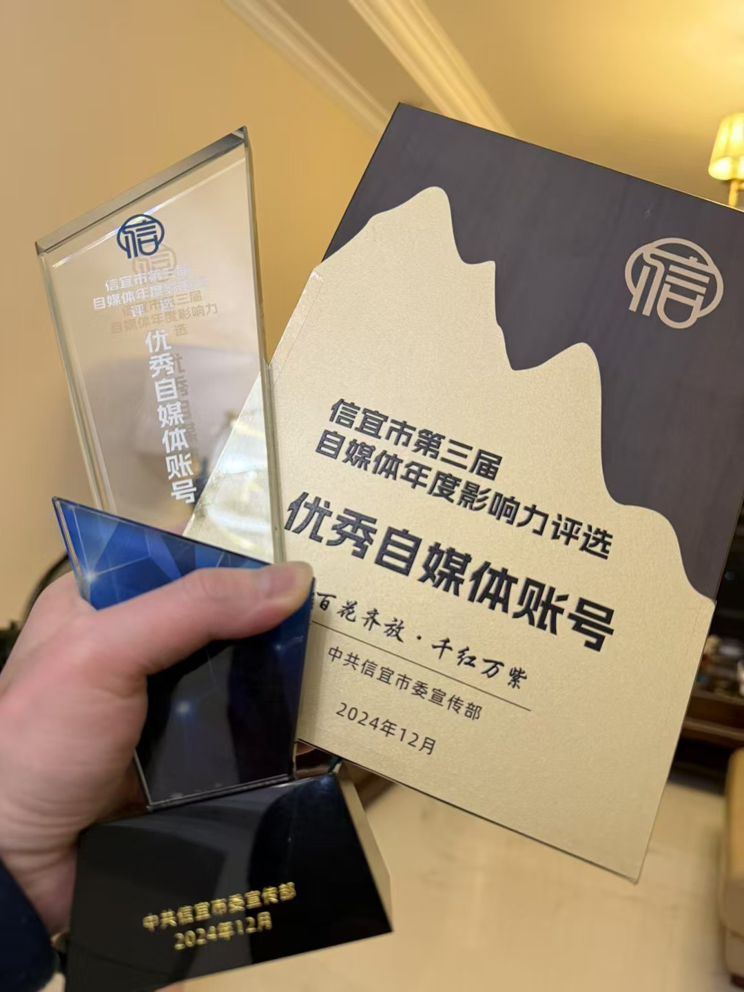 优秀自媒体账号奖杯与奖牌